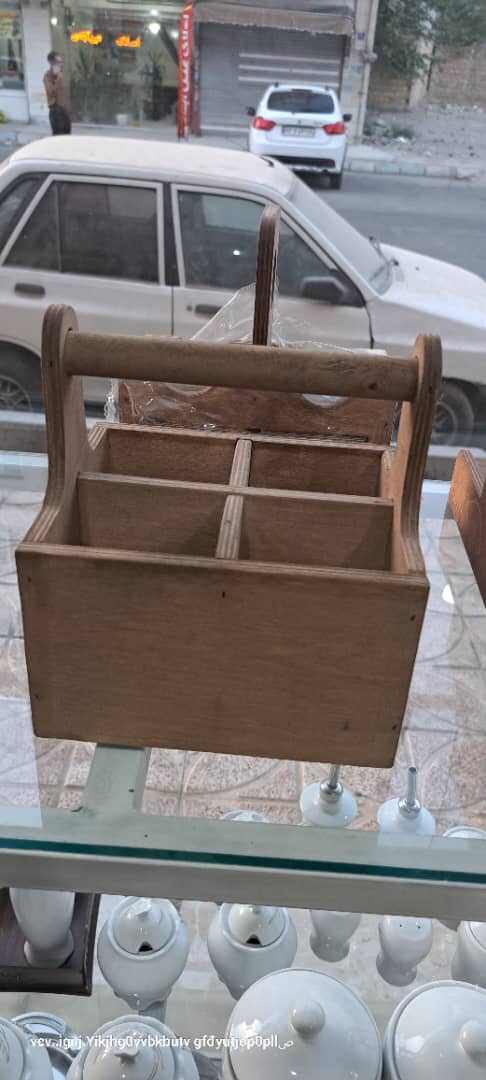 جاقاشقی و جا کاردی چوبی ۴ خانه ..تخته ۳ لایه